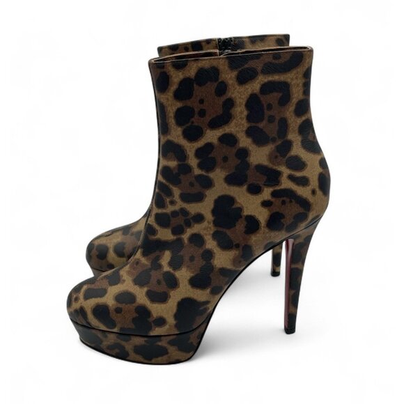 Christian Louboutin Bianca Leopard Print Platform Booties 120 Size EU 37 US 7 - Picture 4 of 11